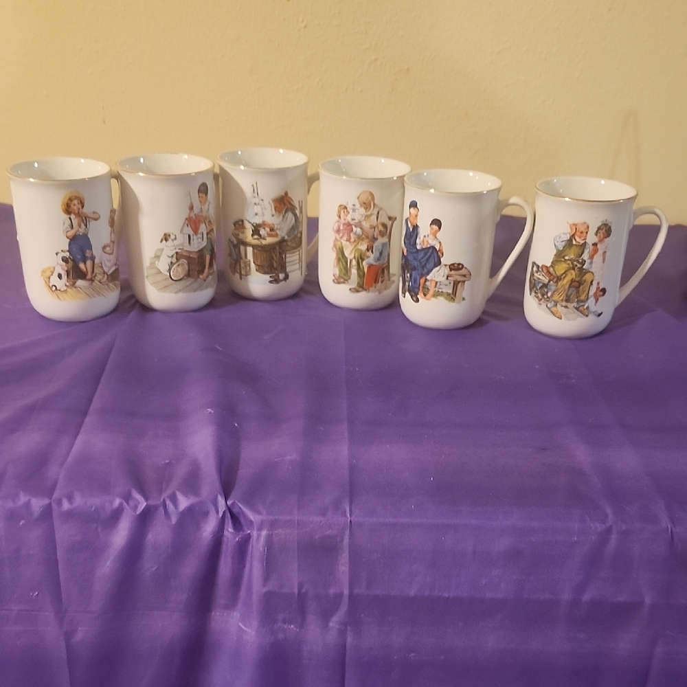 Set of 6 Norman Rockwell Inspired, MUSEUM COLLECTION INC. Dated 1986